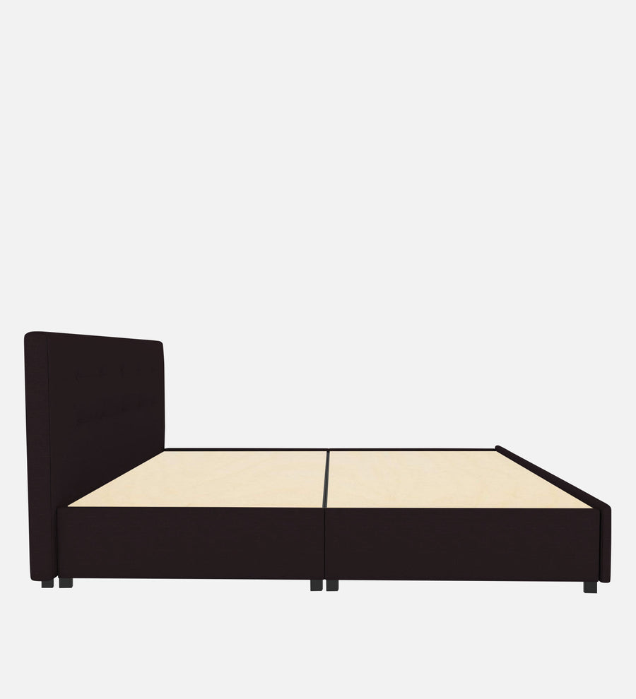 Lido Fabric Upholstered King Size Bed In Cara Brown Colour With Drawer Storage - Febonic Living