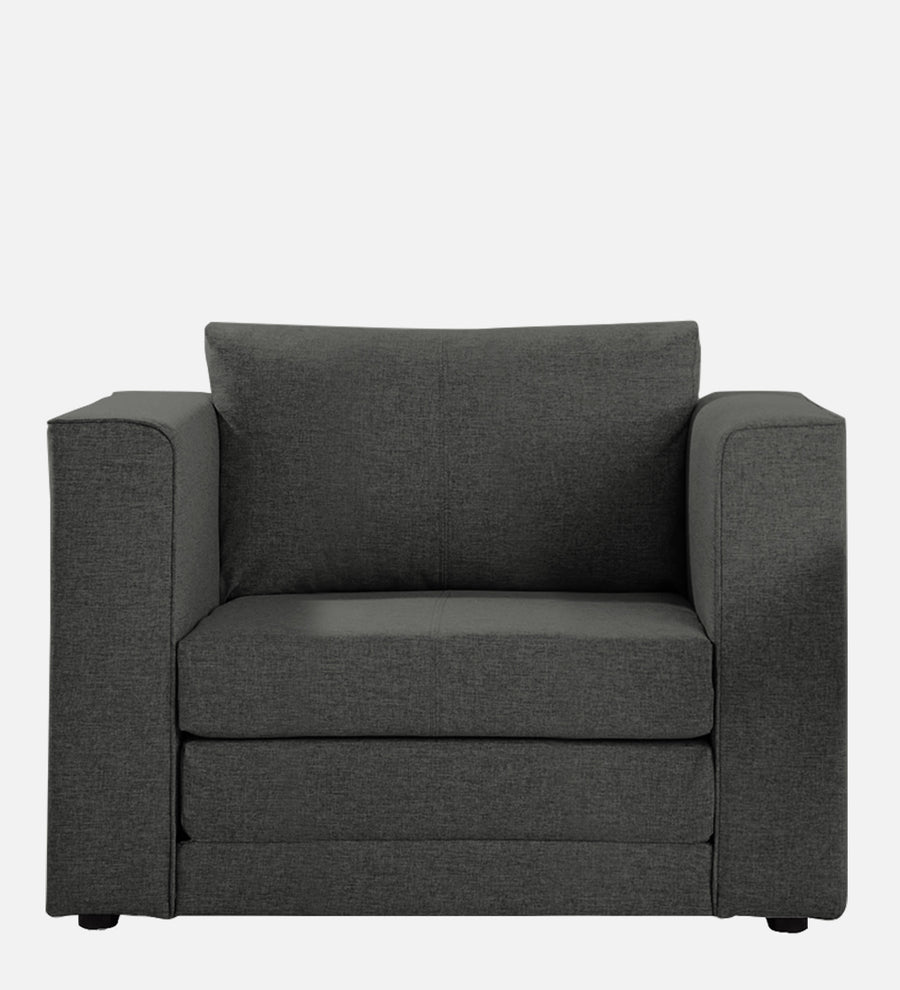Kenia Fabric 1 Seater Foldable Sofa Cum Bed In Charcoal Grey Colour - Febonic Living