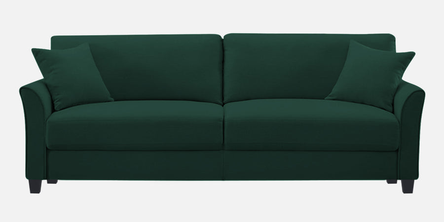 Daroo Velvet 3 Seater Sofa In Forest Green Colour - Febonic Living