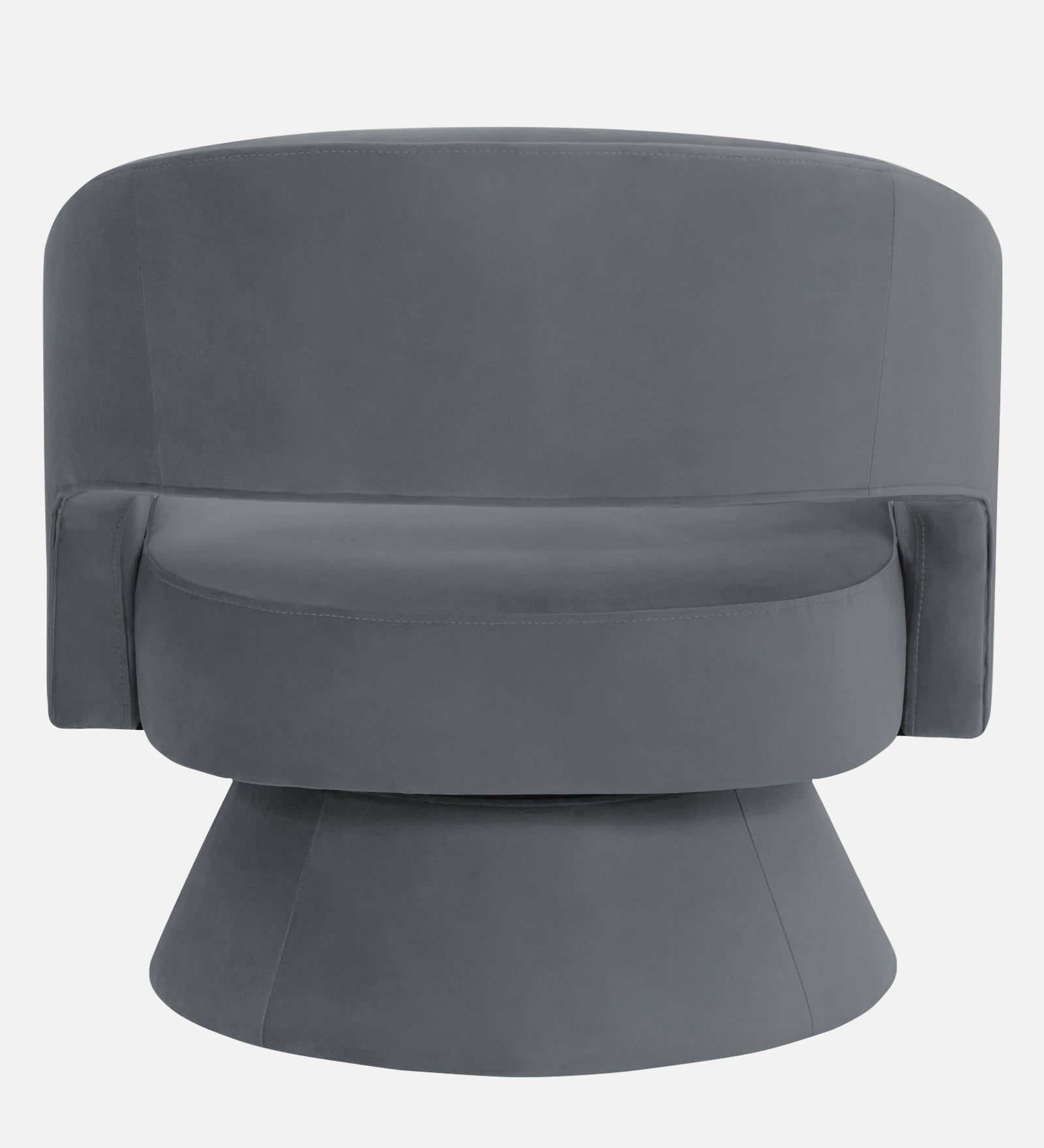 Pendra Velvet Swivel Chair in Pubble Grey Colour