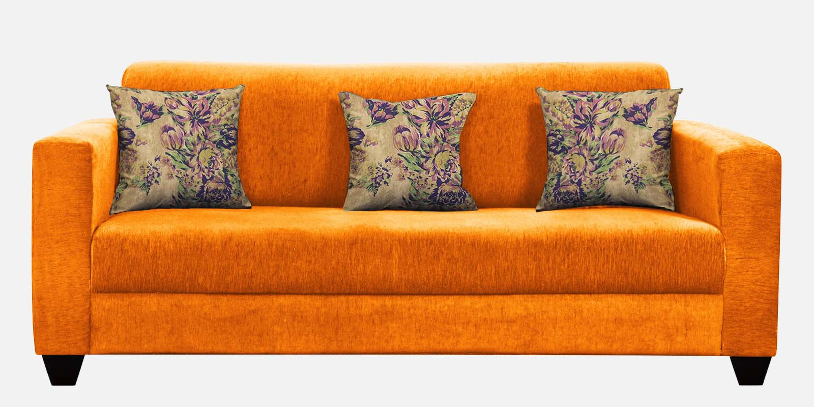 Lipu Fabric 3 Seater Sofa in Vivid Orange Colour