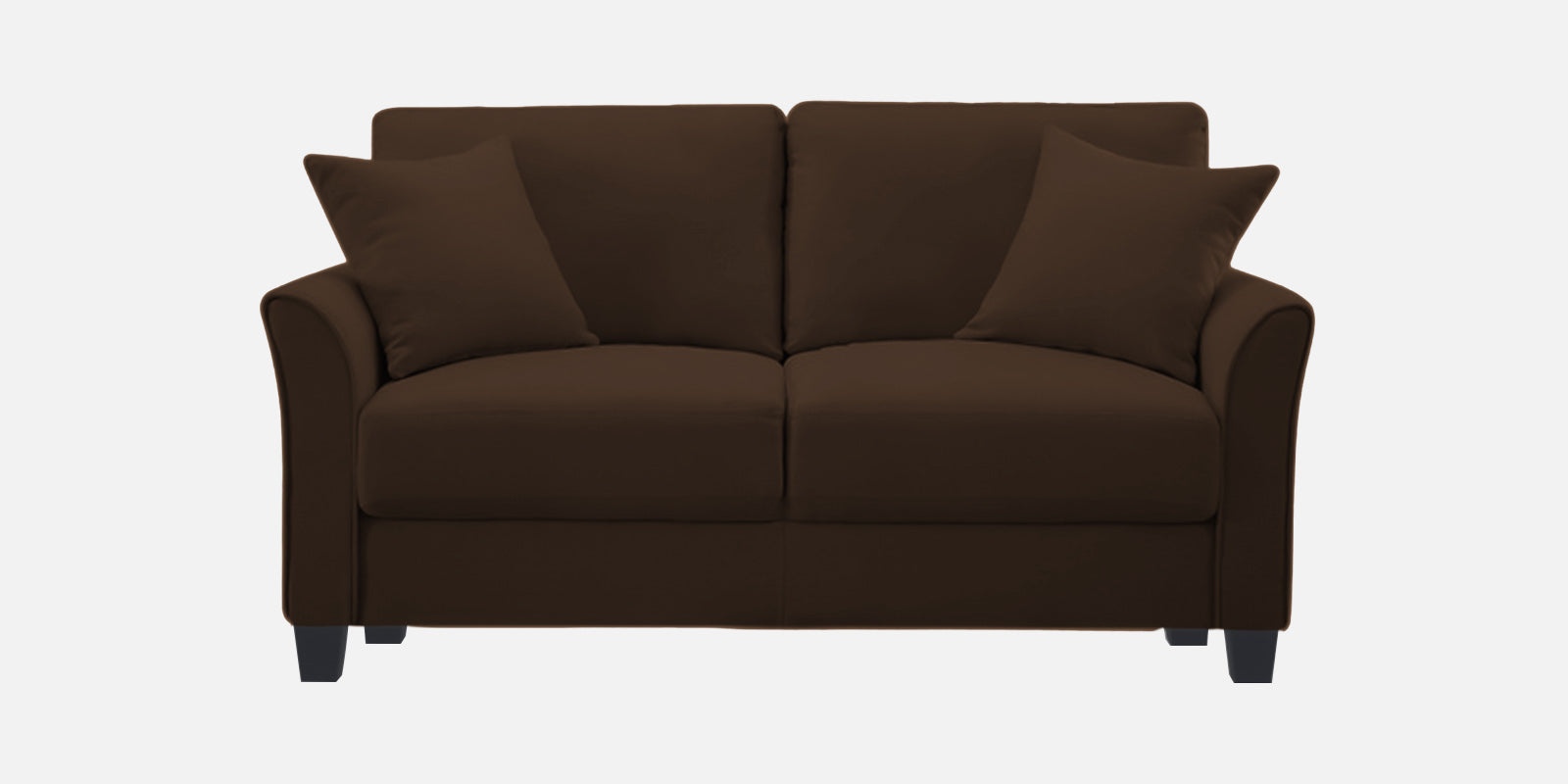 Daroo Velvet 2 Seater Sofa In Chocolate Brown Colour