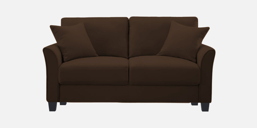 Daroo Velvet 2 Seater Sofa In Chocolate Brown Colour - Febonic Living