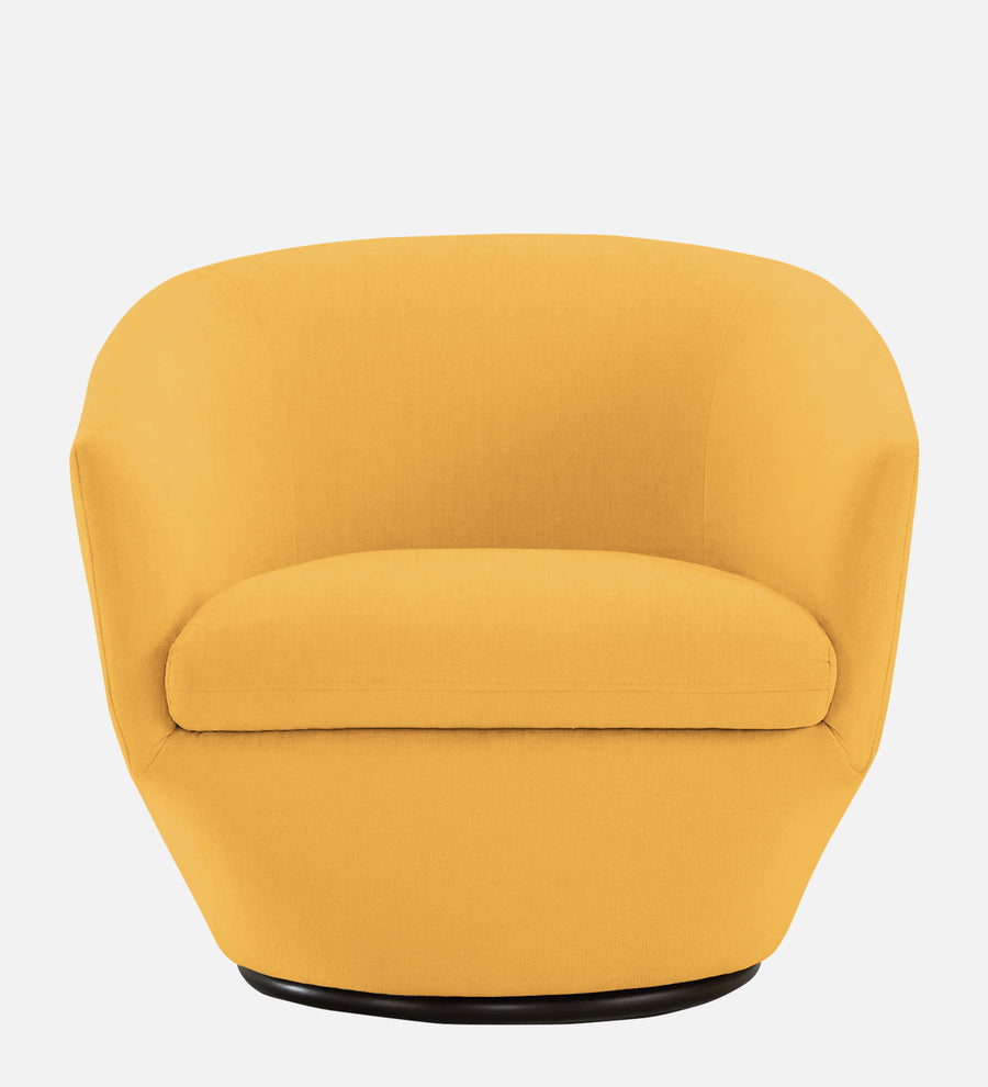 Haddie Velvet Swivel Chair In Turmeric Yellow Colour - Febonic Living