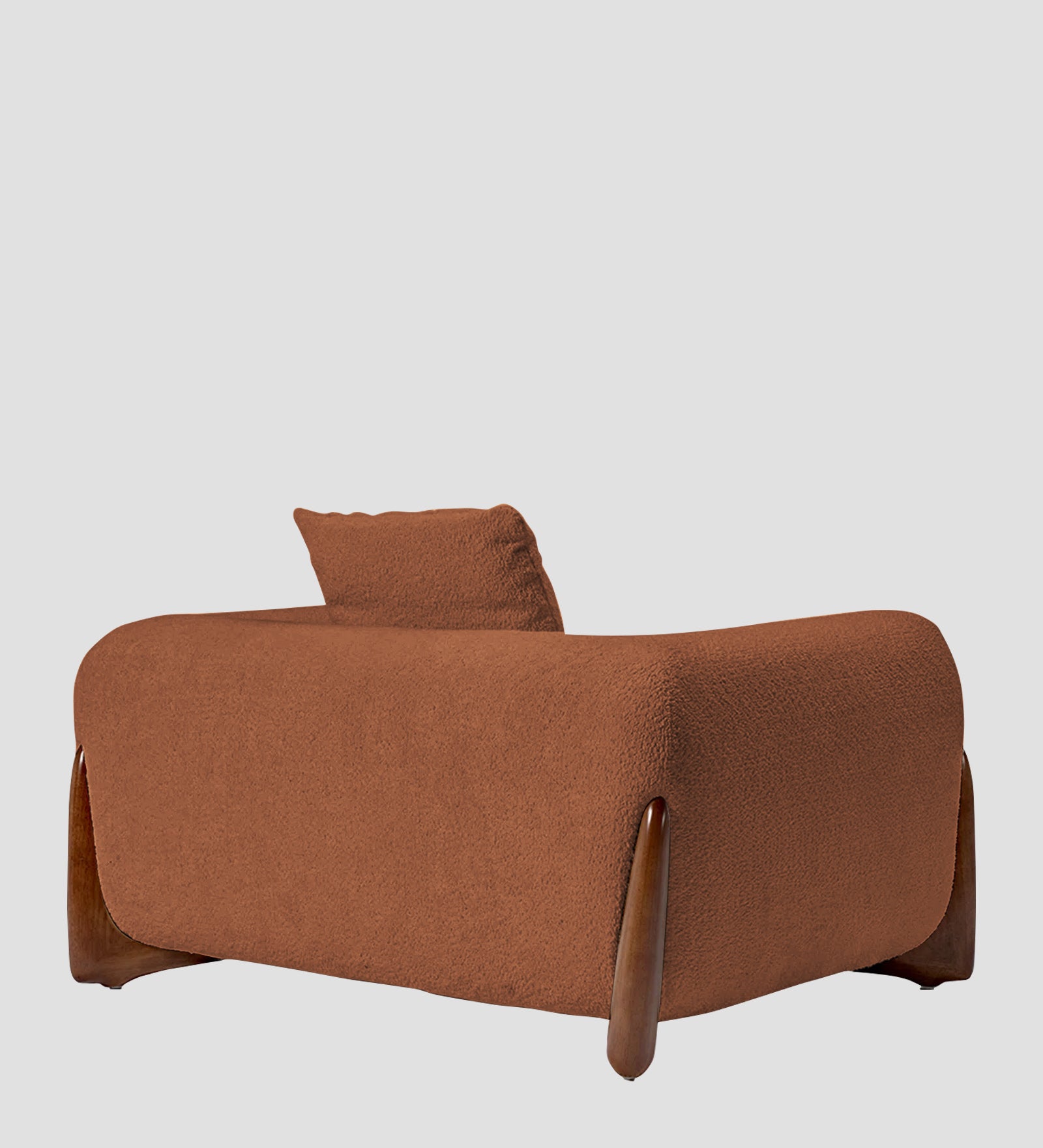 Boko Boucle 1 Seater Sofa In Light Orange  Colour - Febonic Living