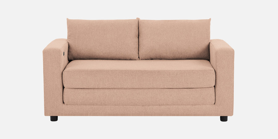 Roman Fabric 3 Seater Foldable Sofa Cum Bed In Cosmic Beige Colour With Usb Port - Febonic Living