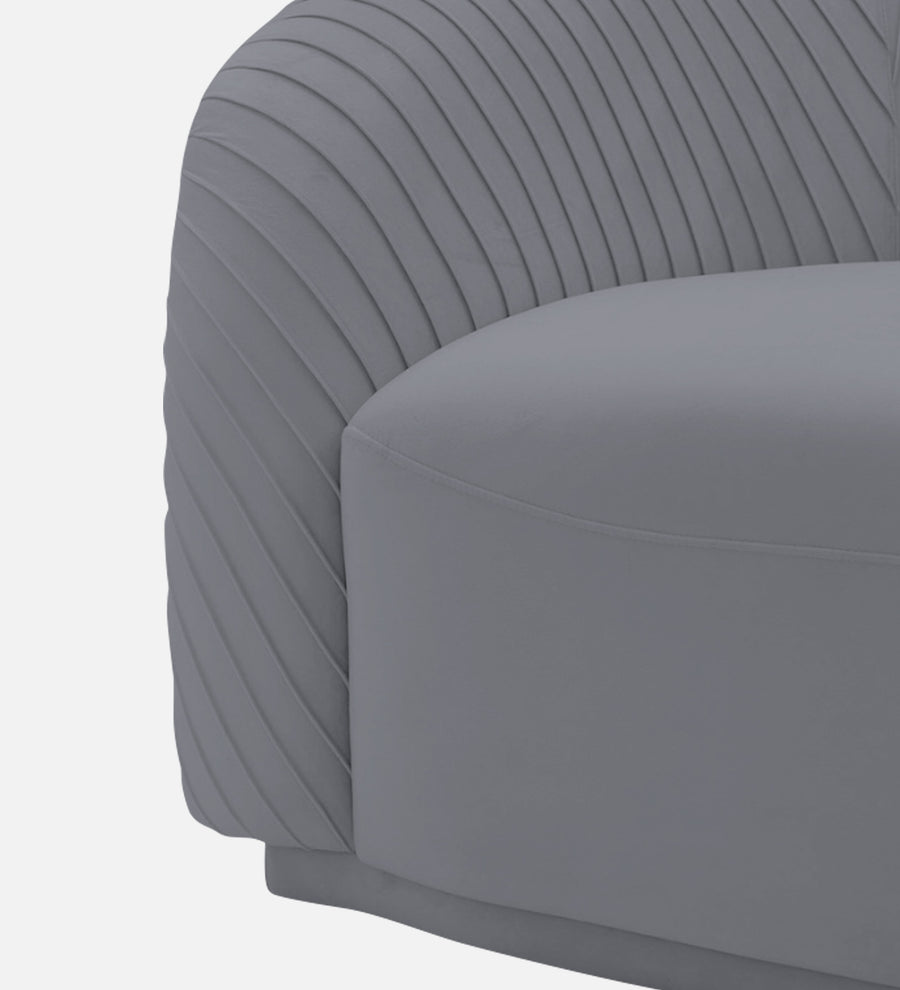 Yara Velvet Fabric 1 Seater Sofa In Pubble Grey Colour - Febonic Living