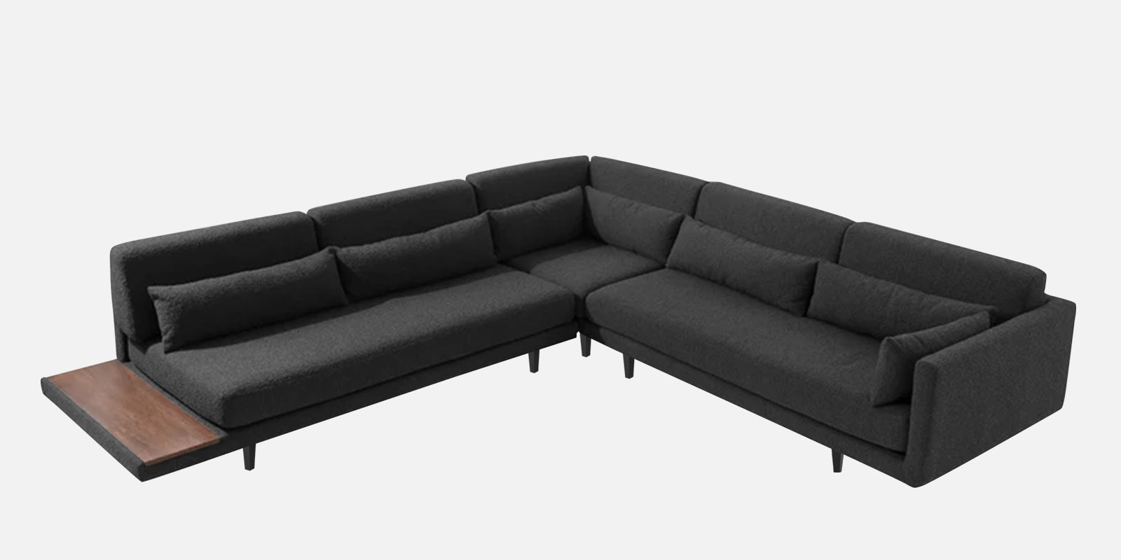 Malta Fabric 6 Seater RHS Sectional Sofa In Charcoal grey Colour