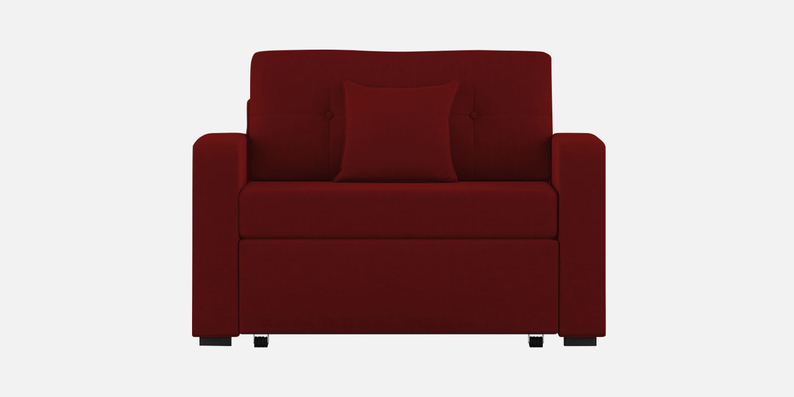 Rocky Fabric 2 Seater Pull Out Sofa Cum Bed In Blood Maroon Colour With Storage