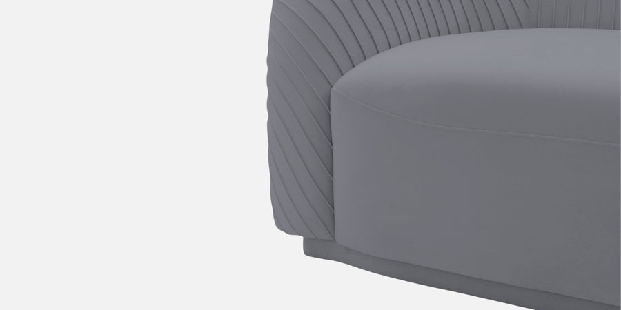 Yara Velvet Fabric 3 Seater Sofa In Pubble Grey Colour - Febonic Living