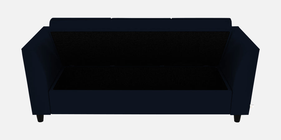 Bristo Velvet 3 Seater Sofa In Dark Blue Colour With Storage - Febonic Living