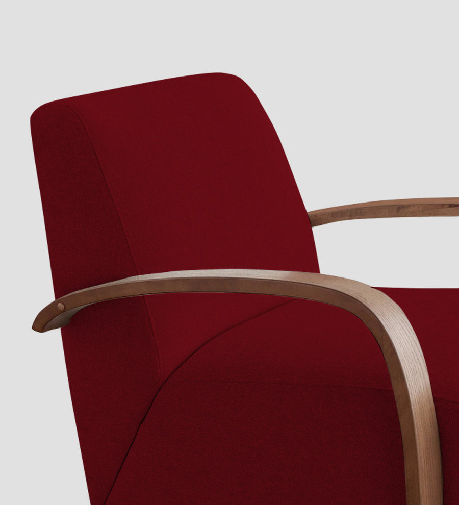 Balma Fabric Swivel Chair In Ruby Red Colour - Febonic Living