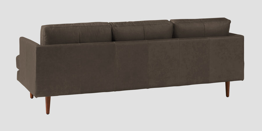 Sterio Leatherette 3 Seater Sofa In Peca Brown Colour - Febonic Living