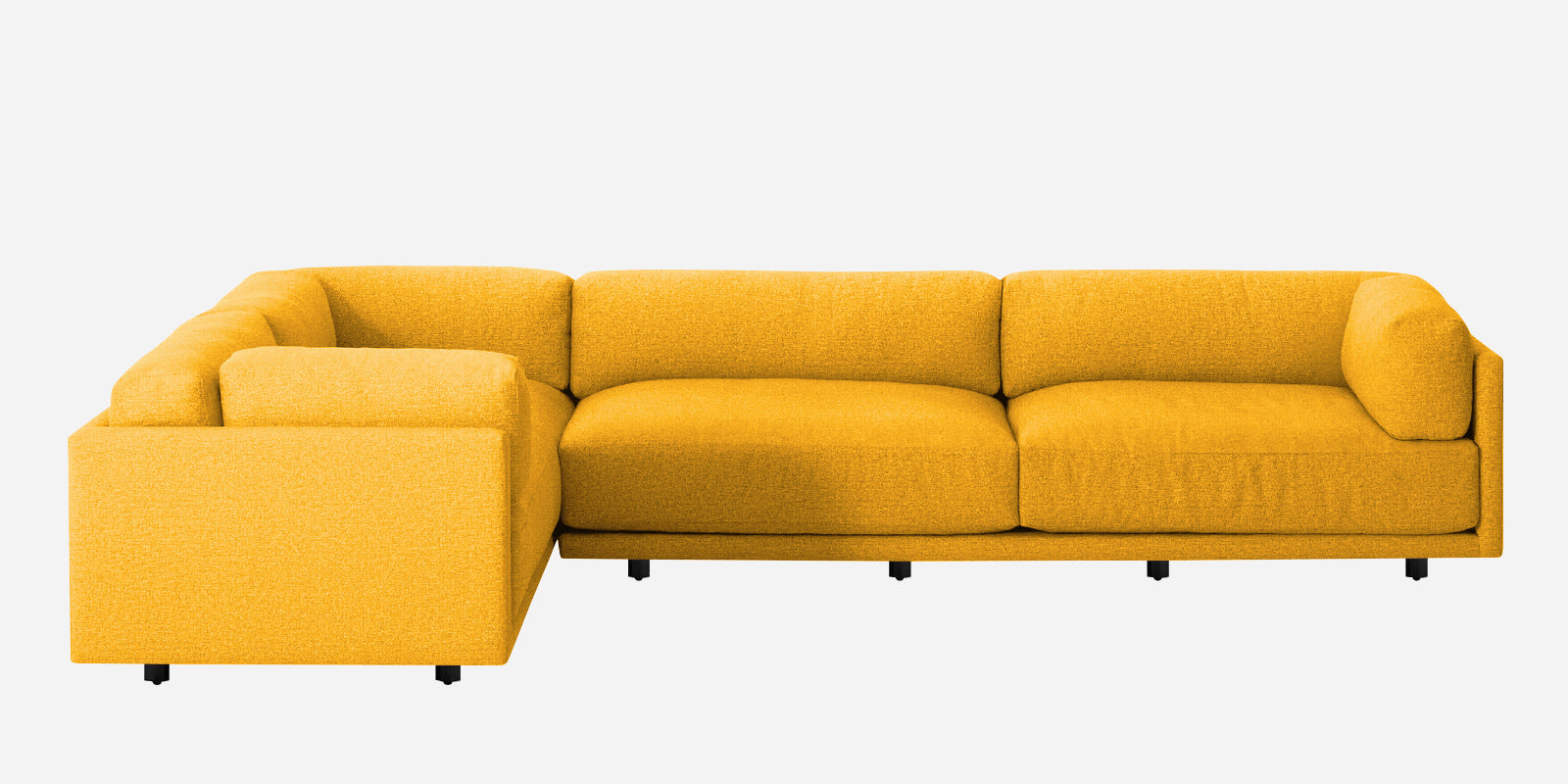 Nixon Fabric 6 Seater LHS Sectional Sofa In Bold Yellow Colour