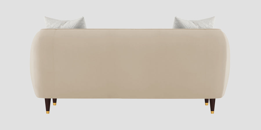 Hairo Velvet 2 Seater Sofa In Cream Beige Colour - Febonic Living