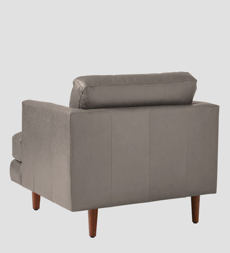 Sterio Leatherette 1 Seater Sofa In Steel Grey Colour - Febonic Living