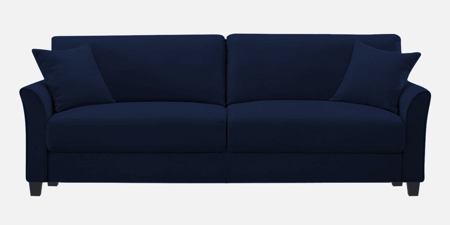 Daroo Velvet 3 Seater Sofa In Indigo Blue Colour - Febonic Living