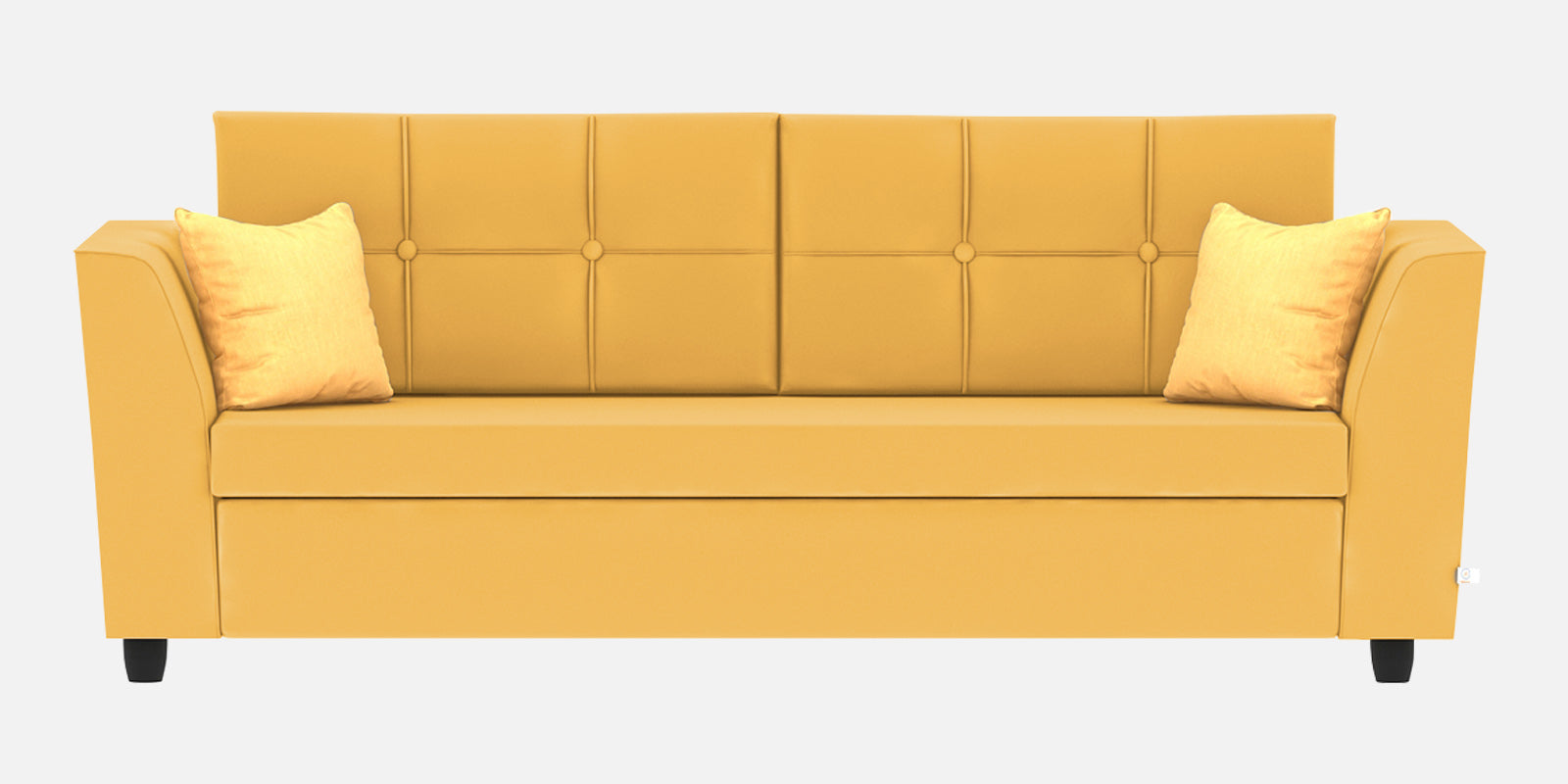 Nestin Velvet 3 Seater Sofa in Turmeric Yellow Colour