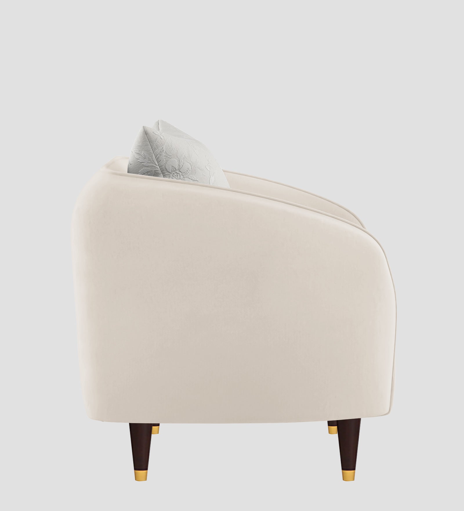 Hairo Velvet 1 Seater Sofa In  Camel Beige Colour - Febonic Living