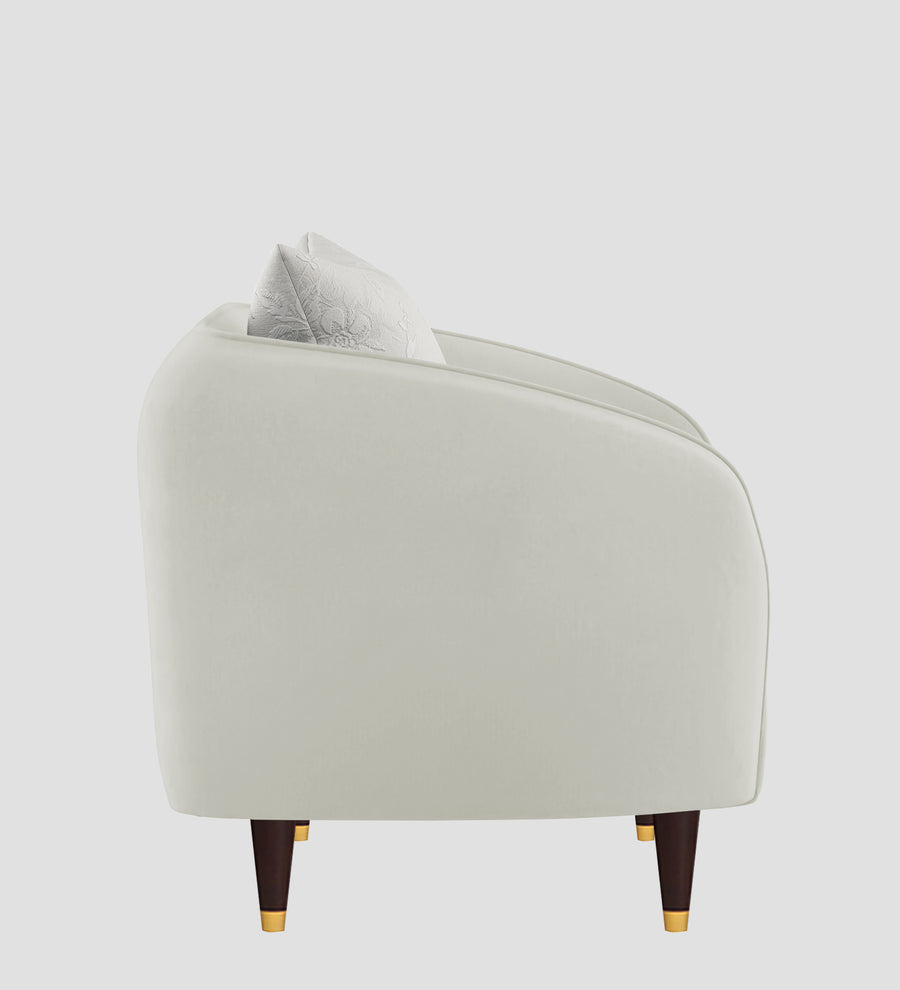 Hairo Velvet 1 Seater Sofa In Bone Grey Colour - Febonic Living
