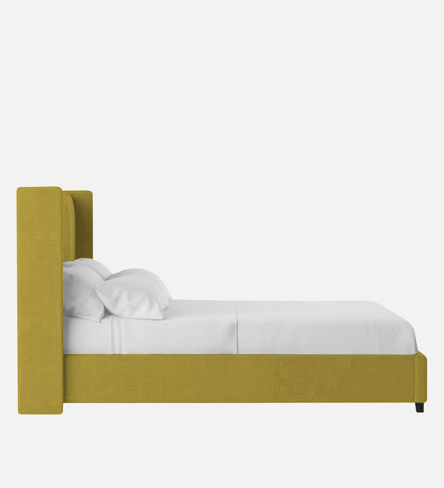 Colina Fabric Upholstered Queen Size Bed In Parrot Green Colour With Box Storage - Febonic Living