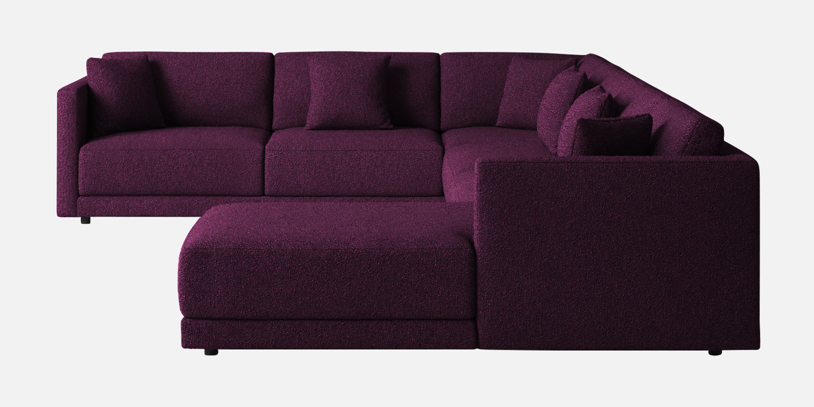 Carlin Fabric LHS 8 Seater Sectional Sofa In Greek Purple Colour