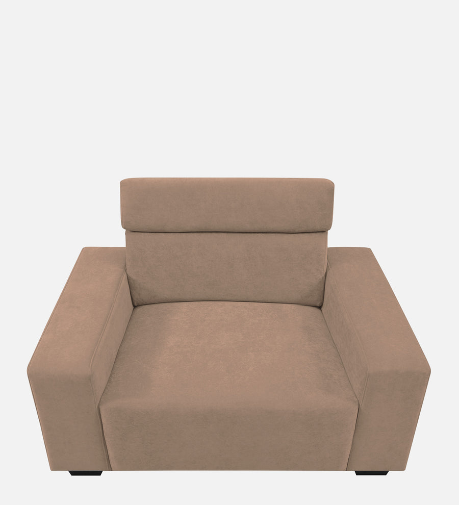Hiro Fabric 1 Seater Sofa In Wheat Beige Colour - Febonic Living