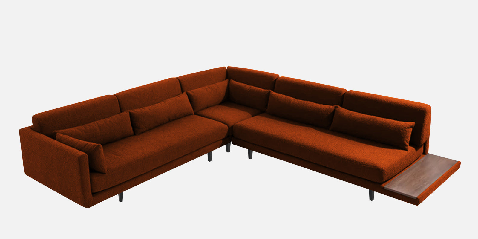 Malta Fabric 6 Seater LHS Sectional Sofa In Burnt Orange Colour