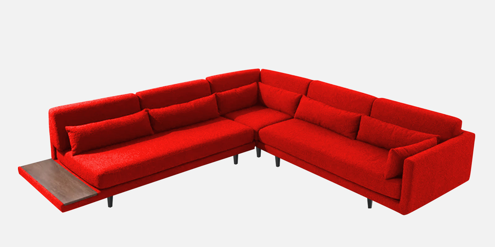 Malta Fabric 6 Seater RHS Sectional Sofa In Ruby Red Colour