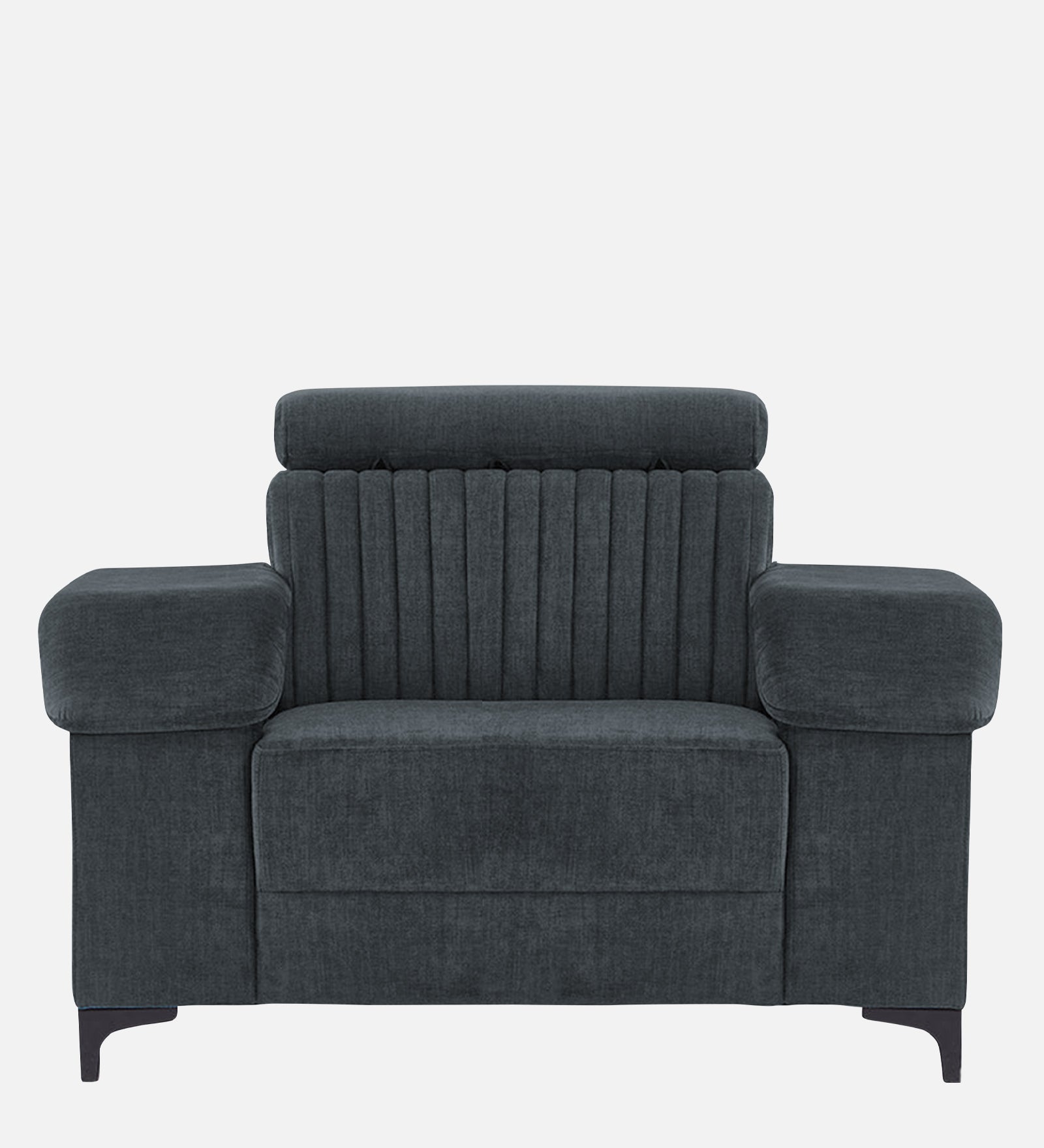 Draco Fabric 1 Seater Sofa in Duby Grey Colour