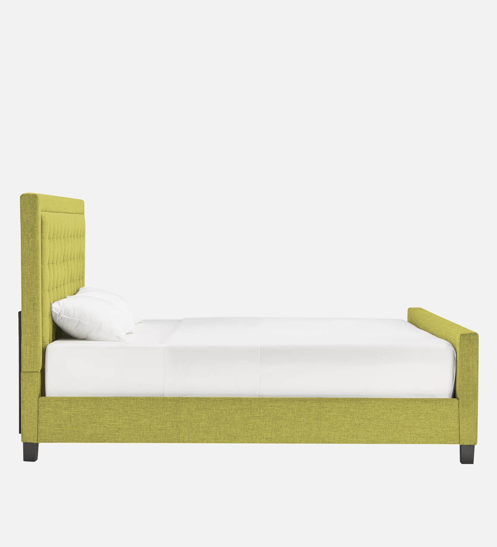 Kaster Fabric King Size Bed In Parrot Green Colour