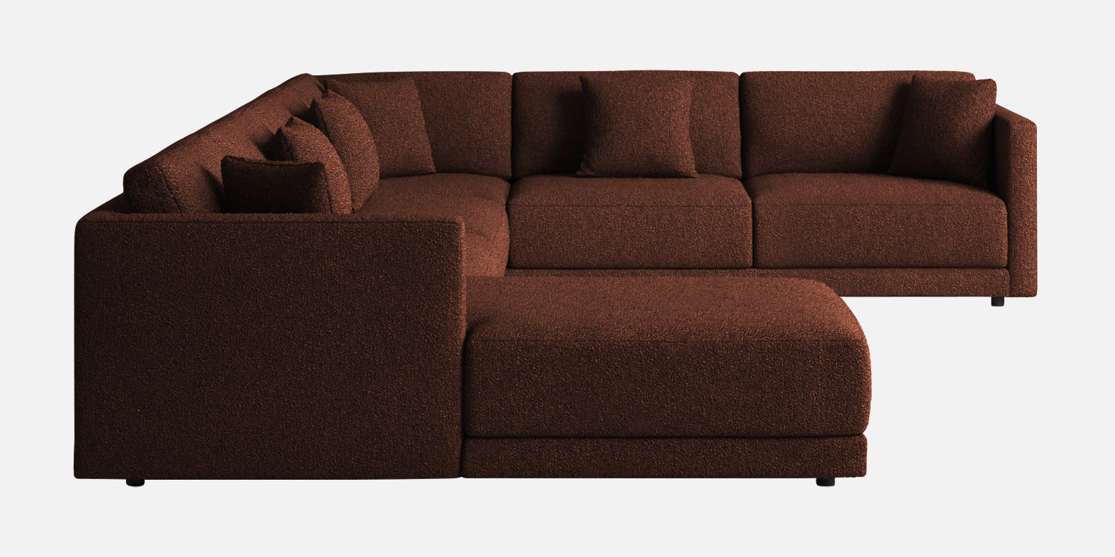 Carlin Fabric RHS 8 Seater Sectional Sofa In Coffee Brown Colour