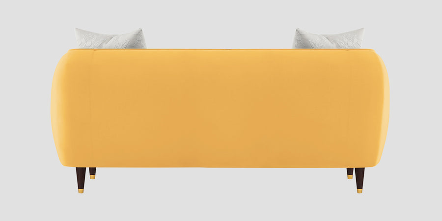 Hairo Velvet 2 Seater Sofa In Turmeric Yellow Colour - Febonic Living