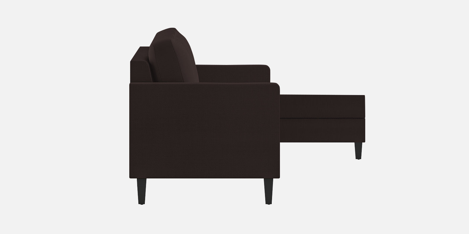 Nori Fabric RHS Sectional Sofa (3 + Lounger) In Dark Brown Colour