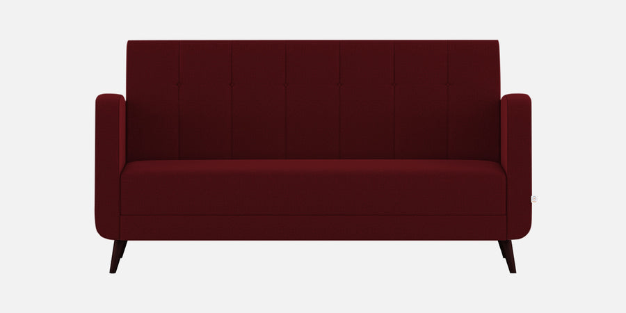 Wiki Velvet 3 Seater Sofa In Dark Maroon Colour - Febonic Living