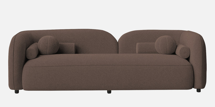 Corny Boucle Fabric 3 Seater Sofa In Truffle Brown Colour - Febonic Living