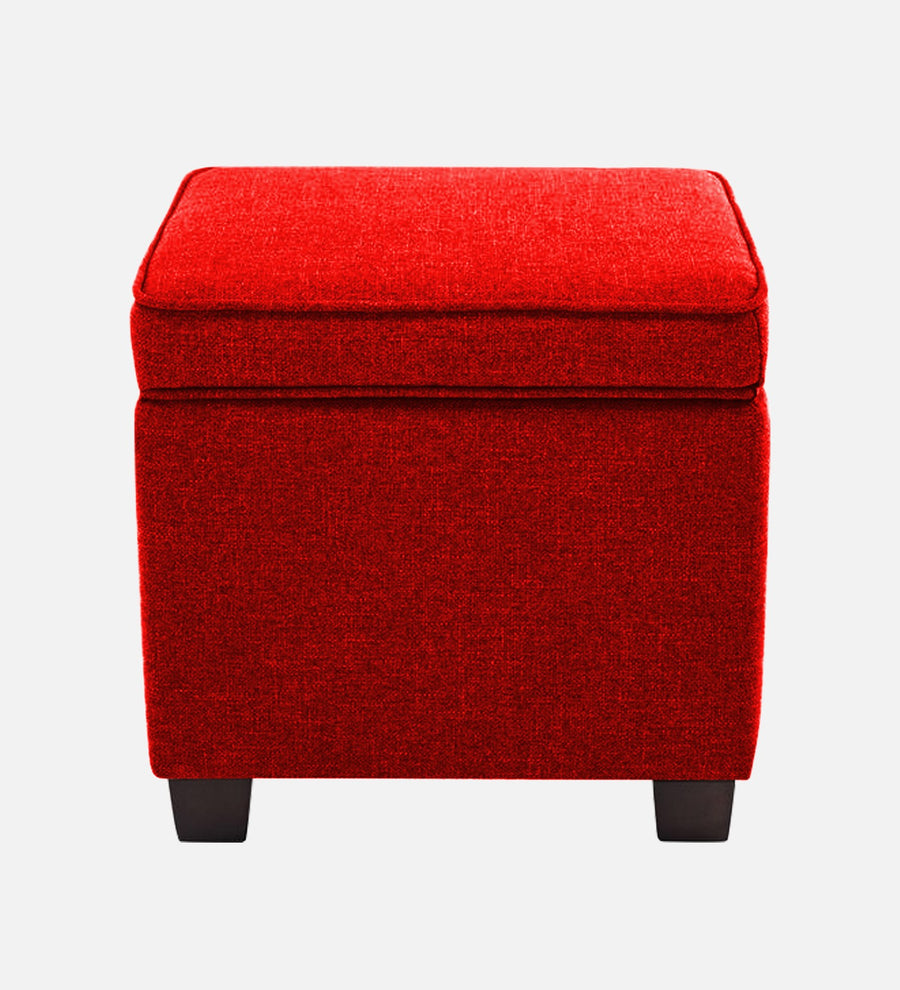 Sudan Fabric Ottoman In Ruby Red Colour With Storage - Febonic Living