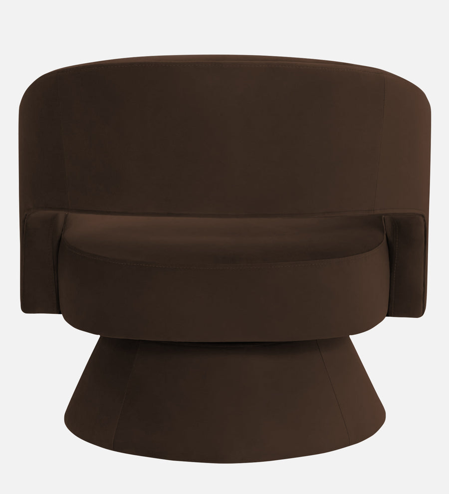 Pendra Velvet Swivel Chair In Cholocate Brown Colour - Febonic Living