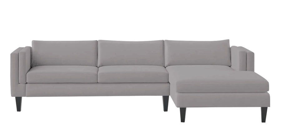 Jasper Velvet Lhs Sectional Sofa 3 Lounger In Concrete Grey Colour - Febonic Living
