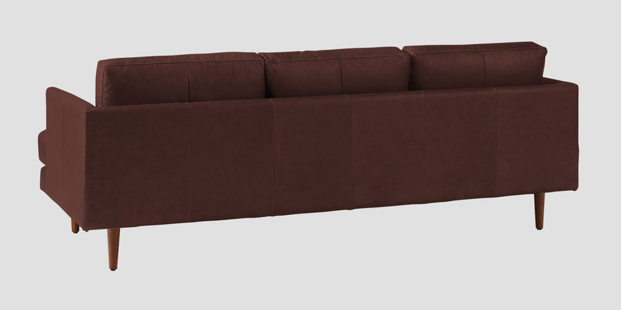Sterio Leatherette 3 Seater Sofa In Wine Brown Colour - Febonic Living
