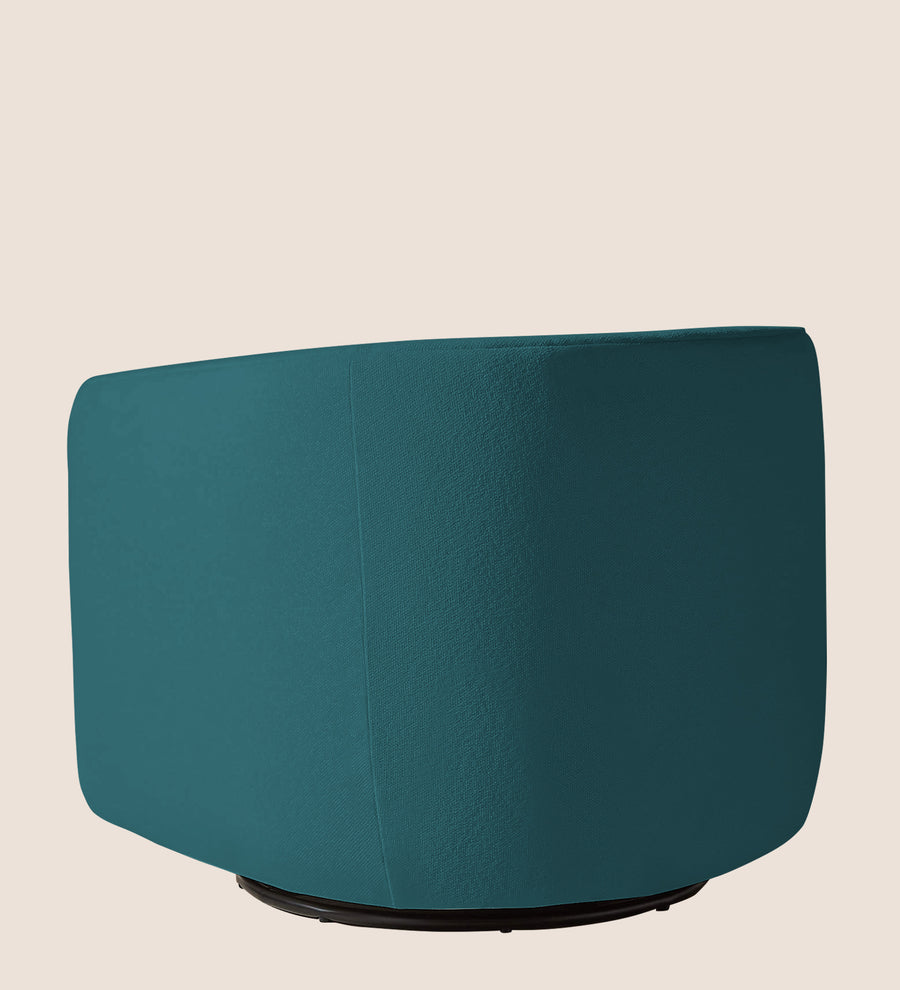 Ria Fabric Swivel Chair In Water Blue Colour - Febonic Living