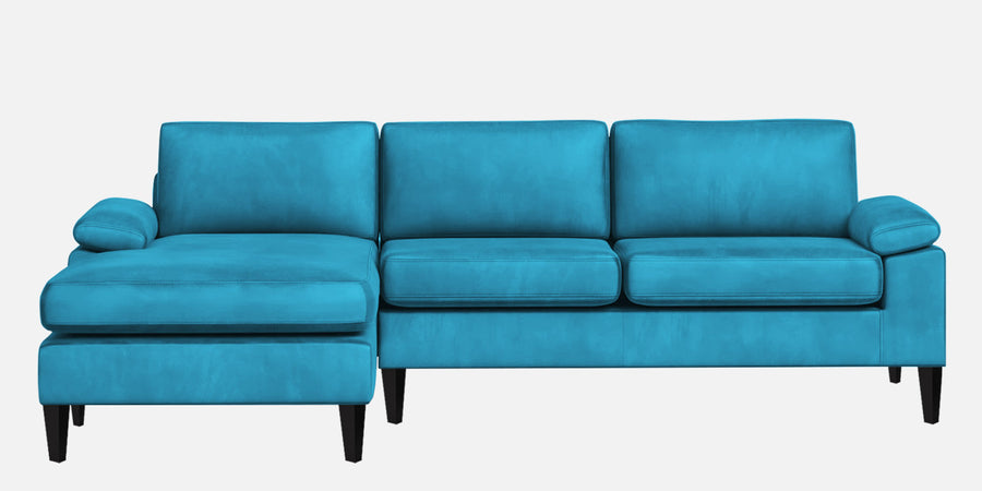 Vegas Velvet Rhs Sectional Sofa 3 Lounger In Aqua Blue Colour - Febonic Living