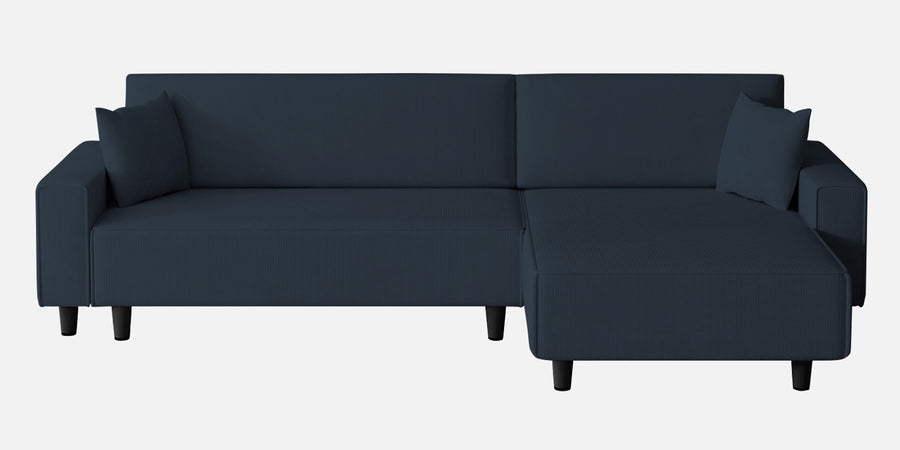 Peach Fabric Lhs 6 Seater Sofa Cum Bed With Storage In Denim Blue Colour - Febonic Living