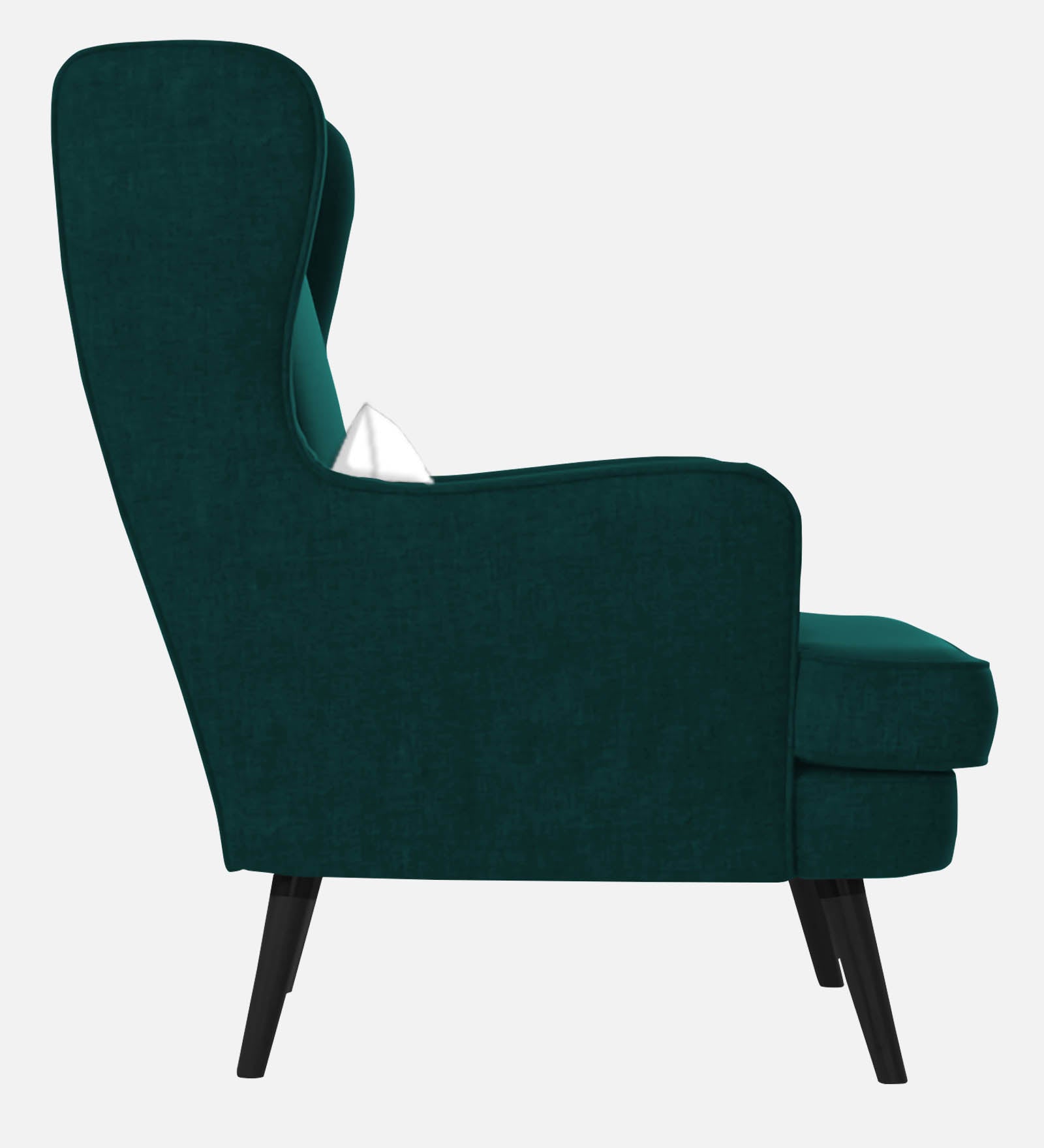 Niya Velvet Wing Chair in Forest Green Colour