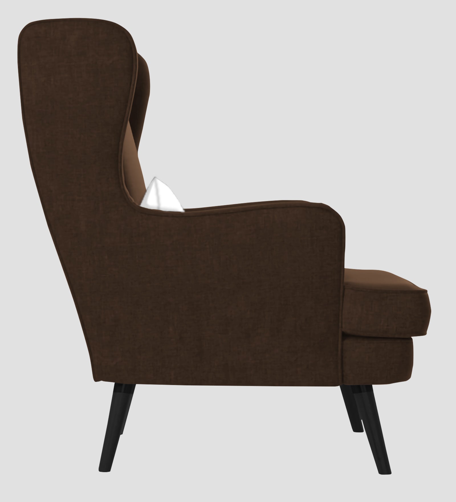 Niya Velvet 1 Seater Wing Chair in Cholocate Brown Colour