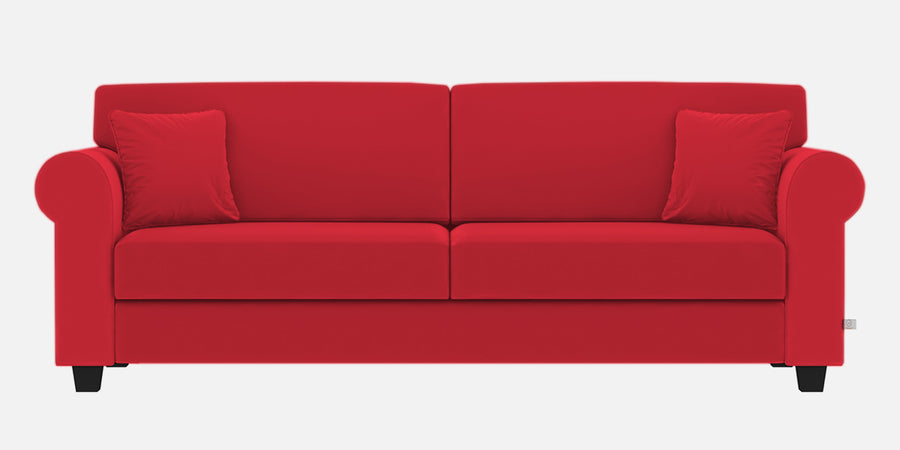 Numonk Velvet 3 Seater Sofa In Ox Blood Maroon Colour - Febonic Living