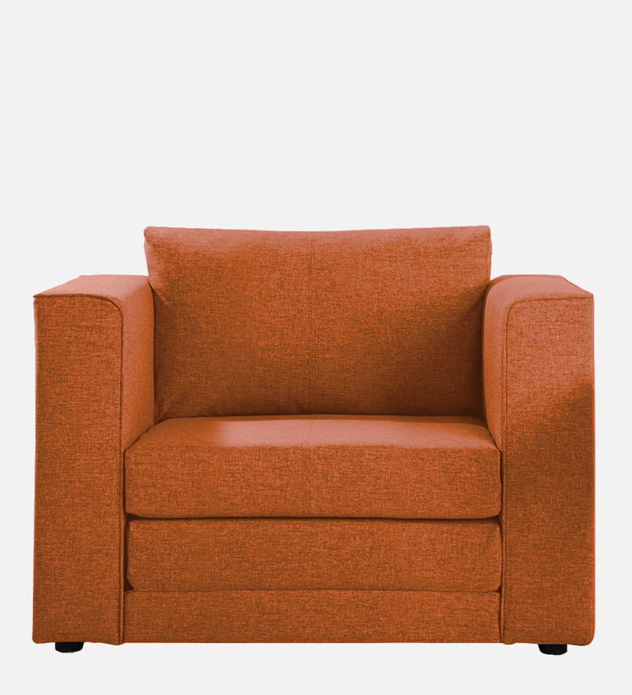 Kenia Fabric 1 Seater Foldable Sofa Cum Bed In Vivid Orange Colour - Febonic Living