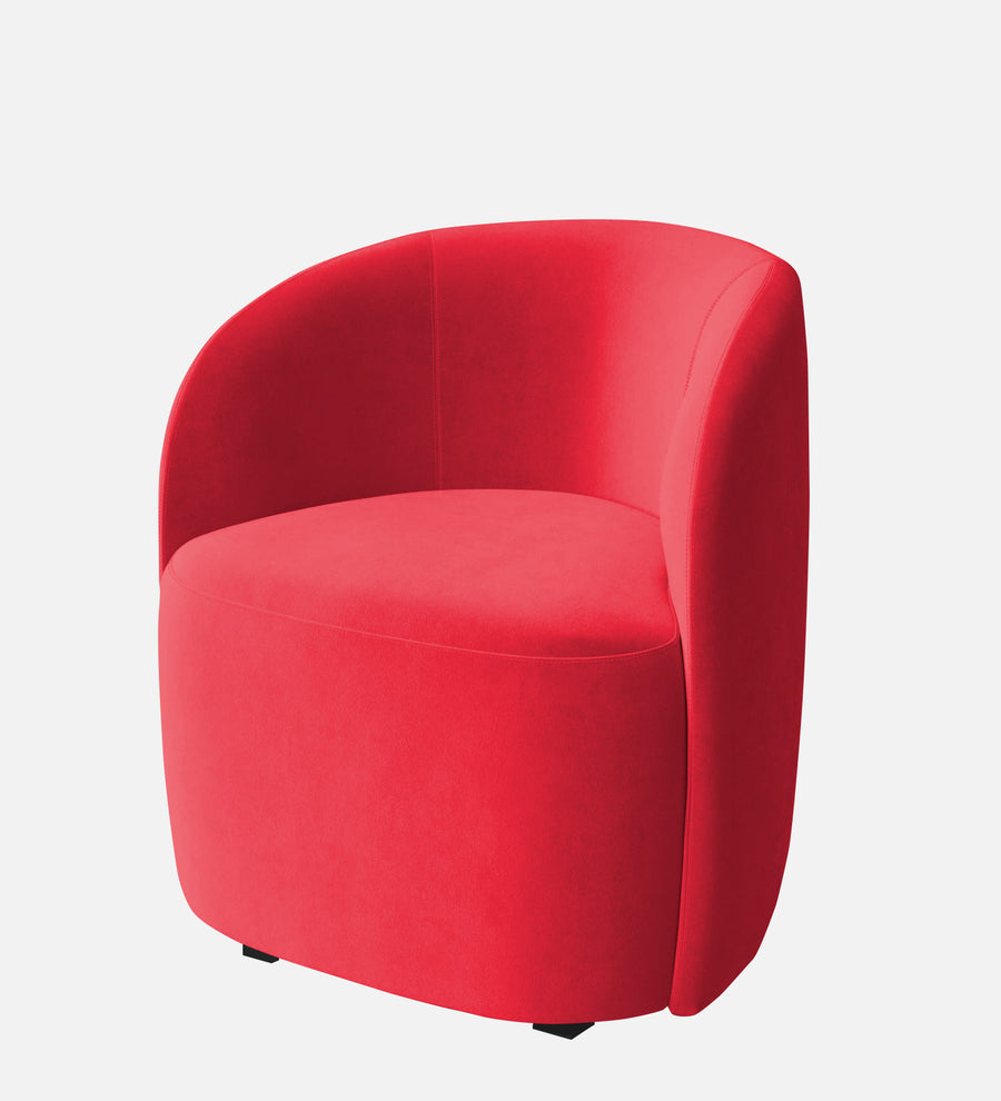 Lucky Velvet Lounge Chair In Ox Blood Maroon Colour - Febonic Living