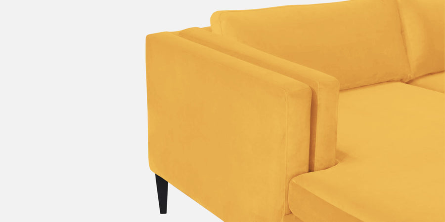 Jasper Velvet Lhs Sectional Sofa 3 Lounger In Turmeric Yellow Colour - Febonic Living