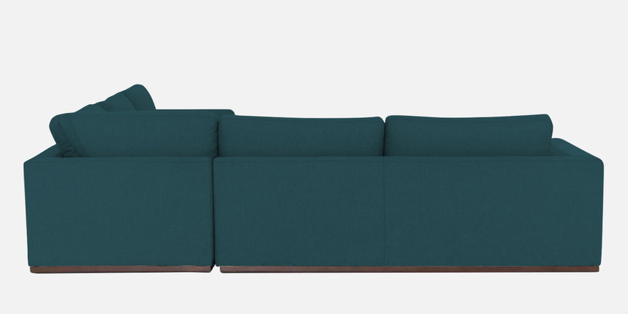 Freedom Velvet 6 Seater Lhs Corner Sofa In Arabian Green Colour With Ottoman - Febonic Living